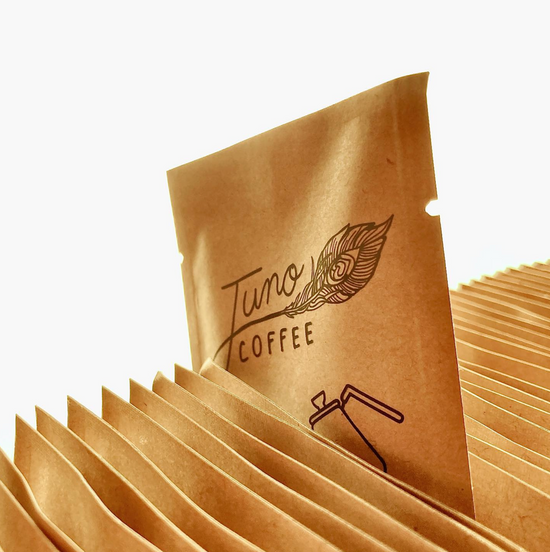 Juno Coffee. Instant Single Origin Specialty Coffee packets.